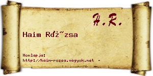 Haim Rózsa névjegykártya